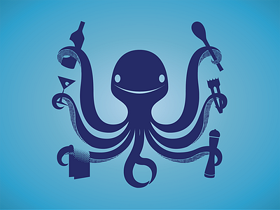 Cimon the service Octopus fb illustration octopus service t shirt vector