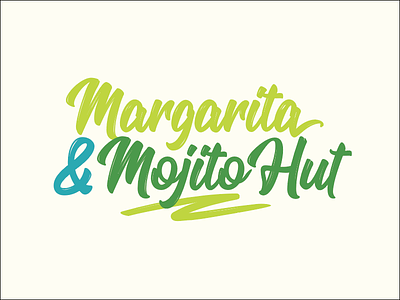 Summer Vibes green island logo margarita mojito script swash tropical type vegas