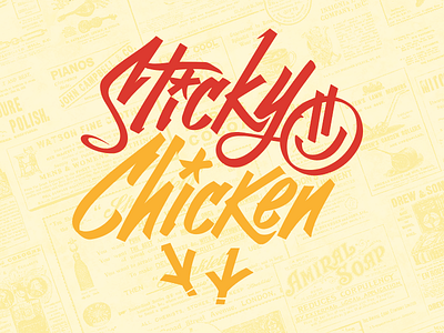 Concept art for Food Truck chicken food graffiti logo marker art red smiley sticky street truck vector yellow