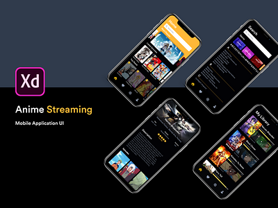 Anime Streaming Application anime app design mobile app design streaming typography ui ux