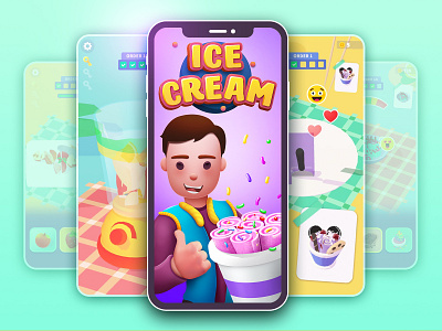 Ice Creamz Roll icon app appstore aso design game graphic ice icecream illustration logo screen screens ui