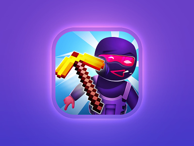 Smash them all! icon appstore art aso game hit icon illustration ninja push shot strike swat the character