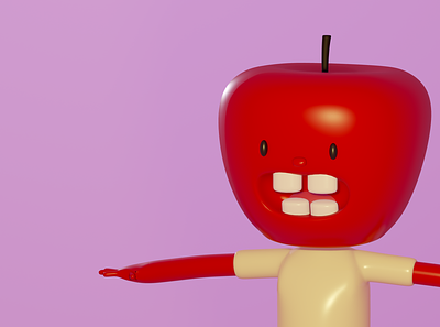 Apple-man 3d illustration apple blender fruit graphic design ui