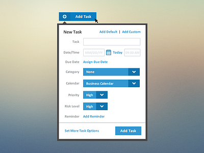 New Task Popover