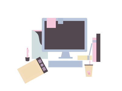 Desk Illustration desk desktop flat illustration illustrator vector vector illustration