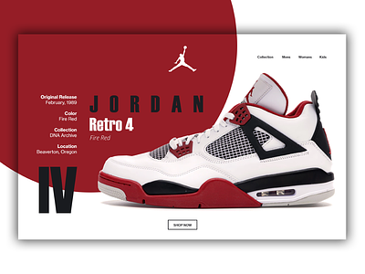 Air Jordan Web Mockup design flat hero image ui ux web design