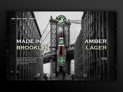 Brooklyn Lager Web Mockup branding design hero image ui ux web design