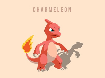 Charmeleon character character design charmeleon design flat illustration illustrator pokemon