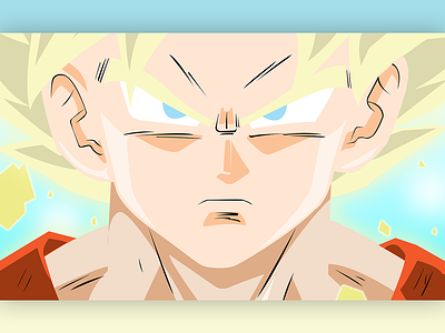 Goku - Super Saiyan Form anime cartoon dbz dragonball z drawing flat goku illustration