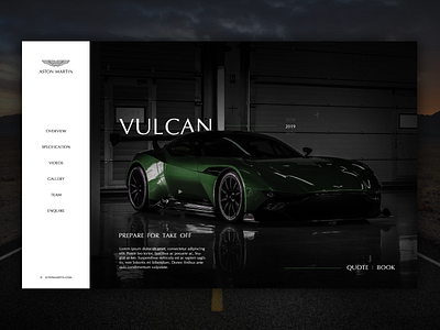 Aston Martin Vulcan - Web Mock up aston martin car design hero image mock up mockup supercar ui ux web web design webdesign website
