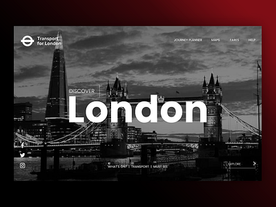 Transport for London Mock up branding design hero image ui web web design website