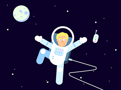 Spaceman astronaut character character design flat illustration planet space spaceman vector