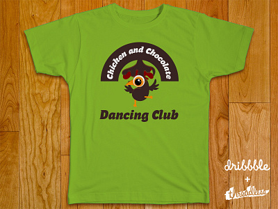 Chicken&Chocolate Dancing Club big chicken chocolate club dance dancing dribble eyes fun green party threadless