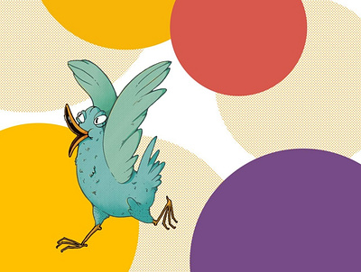 Bird bird character doodle flat illustration