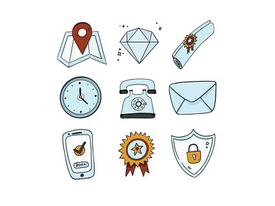 Hand-drawn icon set design doodle icon icons illustration ui