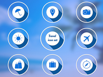 Travel icon set flat ui icons travel vector