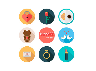 Romance icon set flat ui icon icon design icons vector