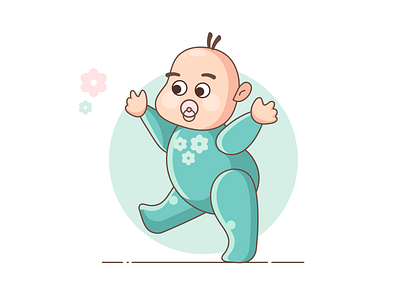 Baby baby character flat flat ui icon icons illustration kid kid character vector