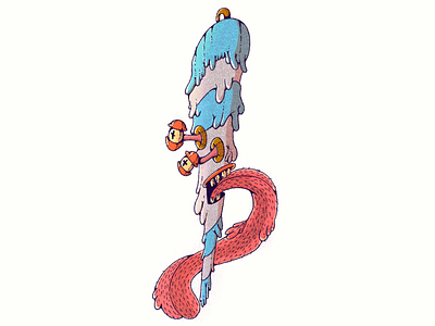 Icicle doodle icon illustration monster sticker