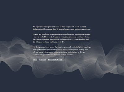 Portfolio landing page branding design generative homepage typography