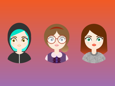 Girls III girls illustrator vector