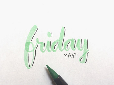 It's Friday! calligraphy tombow