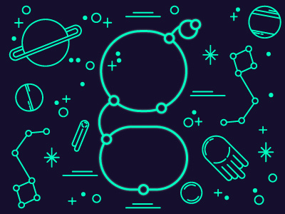 G is for Galaxy flat type vector