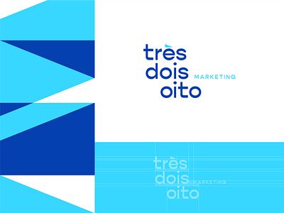 328 Marketing - Logo Design agency logo blue and white branding design flat logo typography vector visual identity