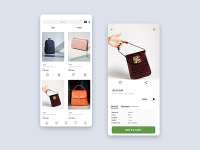 Bags E-commerce App app ui
