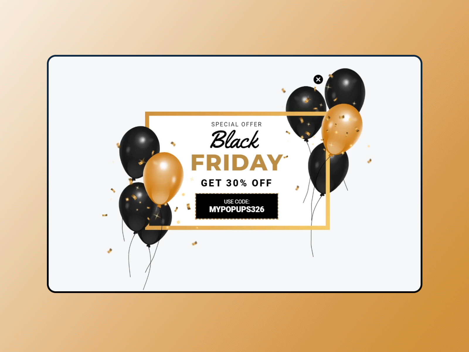 Pop-up for Black Friday animated gif animation balloon banner banners blackfriday discount figma gif gif animated gif animation overlay pop up pop up pop up ui popup poster design sale ui