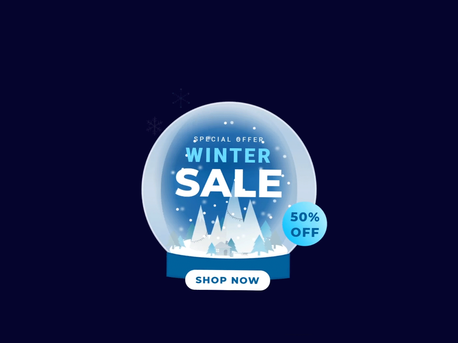 Winter Sale Pop-up design | banner animated gif animation banner crystal ball discount figma gif gif animated gif animation gif banner overlay pop up design pop up ui pop-up popup sale snow snowflake winter winter sale