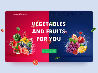 Fruit and vegetable e-commerce website home screen banner e-commerce ecommerce figma fruit fruits header hero hero banner home page home screen homepage homepage design homescreen ui vegetables web webdesign website website design