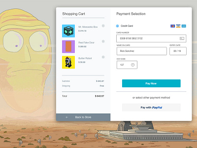 Credit Card Checkout - Daily UI #02 2 challenge checkout payment rick and morty store ui ux