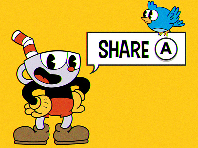 Social Share - Daily UI #10 10 challenge cuphead daily ui illustration share social ui ux