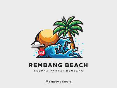 Beach Waves Logo Design adobeillustrator art awesome awesome creative logos beachlogo branding design icon illustration logo logodesign logotype ocean oceanlogo palm shirt typography vector wave wavelogo
