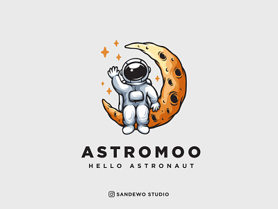 Cute Astronaut Logo Design astronautlogo awesome awesome creative logos awesomelogo branding cuteastronaut design icon illustration logo logodesign logotype moonlogo vector