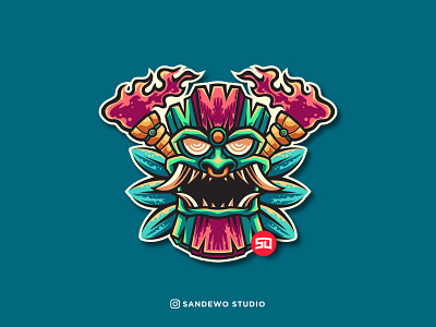 Tiki Mask Mascot Logo Design adobeillustrator awesome awesome creative logos branding design esportlogo icon illustration logo logodesign logotype mascotlogo shirt team tiki tikilogo tikimask tikimasklogo vector