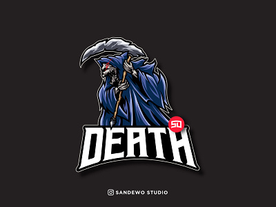 Death Mascot Logo Design awesome awesome creative logos branding death deathlogo design esportlogo icon illustration logo logodesign logotype mascotlogo shirt skull skulllogo sticker team tee vector