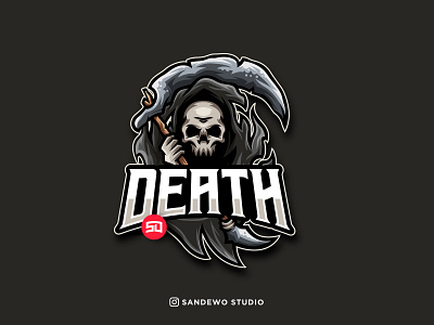 Death Mascot Logo Design adobeillustrator awesome awesome creative logos branding death design esportlogo icon illustration illustrator logo logodesign logotype mascotlogo power shirt skull team vector