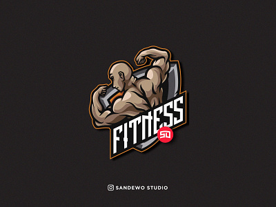 Muscle Gym Mascot Logo