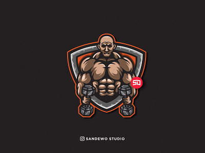 Muscle Gym Mascot Logo adobe adobeillustrator awesome awesome creative logos branding design esportlogo fitness fitnesslogo gym illustration logo logodesign logotype mascotlogo muscle musclelogo vector