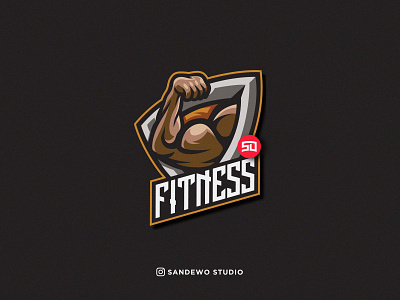 Fitness,Gym,Muscle Mascot Logo