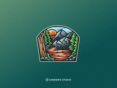 Nature Illustration Design Badge adventure apparel awesome awesome creative logos badge badgedesign camping clothing design forest hiking illustration logo logodesign logotype mountain nature natureillustration travel vector