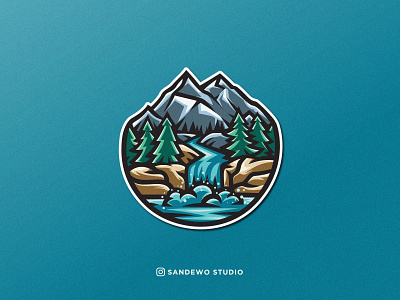 Beautiful Nature Illustration Design Badge