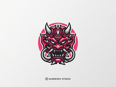 Oni Logo Illustration Design adobeillustrator awesome awesome creative logos branding design esport esportlogo icon illustration knight logo logodesign logotype mascotlogo masklogo onilogo shirt team typography vector