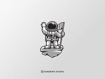 Cute Astronaut Illustration Design adobe illustrator astronaut astronaut illustration astronaut logo awesome awesome creative logos brand branding cute astronaut design helmet logo illustration label logo logo design logodesign logos logotype vector vector logo