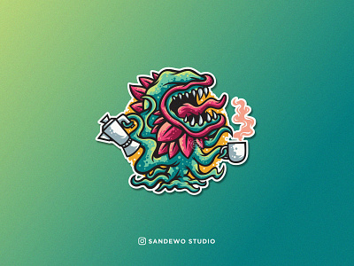 coffee monster logo design