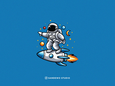 astronaut illustration astronaut art astronaut design astronaut illustration astronaut logo astronaut rocket astronaut vector awesome awesome creative logos branding cute astronaut cute illustration design illustration logo logo design logodesign logotype vector vector design vector logo