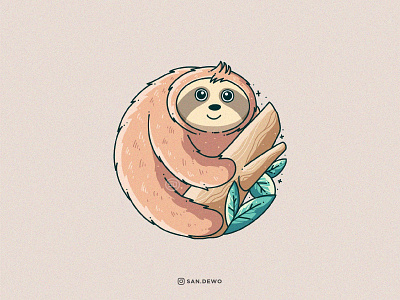 cute sloth illustration