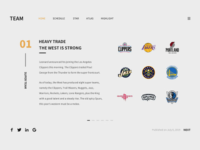 TEAM FOR NBA WEB DESIGN webdesign